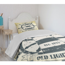 Ship Helm Wheel Retro Bedspread Set