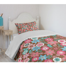 Flower Petals Florets Bedspread Set