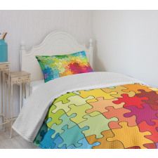 Colored Hobby Puzzle Bedspread Set