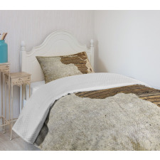 Wooden Plank Map Bedspread Set