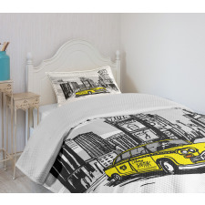 Cab in New York City Bedspread Set
