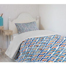 Chevron Watercolor Art Bedspread Set