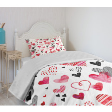 Various Heart Shapes Bedspread Set