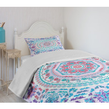 Floral Medallion Design Bedspread Set