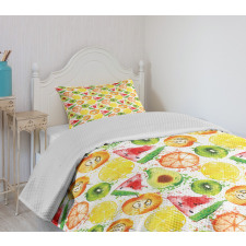 Watermelon Kiwi Avocado Bedspread Set