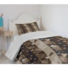 Coffee Typo Hearts Beans Bedspread Set