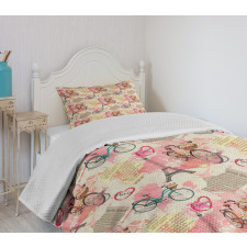 Abstract French Landmarks Bedspread Set