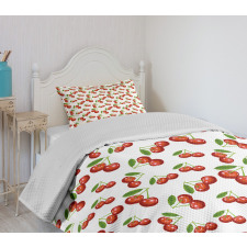 Cherry Fruit Pattern Bedspread Set