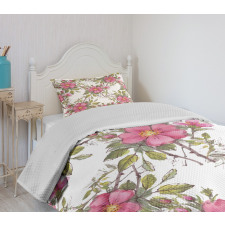 Dog Rose Garden Floral Bedspread Set