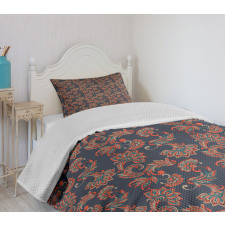 Oriental Floral Swirl Bedspread Set