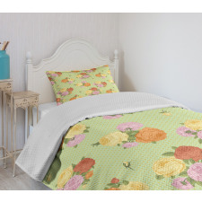 Vintage Flower Rose Bedspread Set