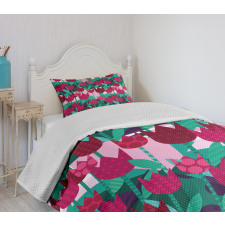 Abstract Tulips Flowers Bedspread Set