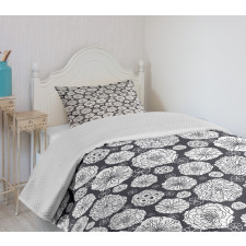 Sketchy Floral Dandelion Bedspread Set