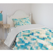 Hexagonal Abstract Grunge Bedspread Set