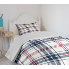 English Tartan Motif Bedspread Set