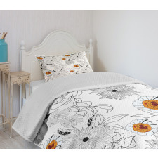 Flower Petals Growth Bedspread Set