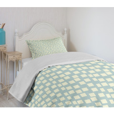 Big Small Squares Tile Bedspread Set