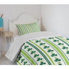 Irish Clovers Lines Dots Bedspread Set