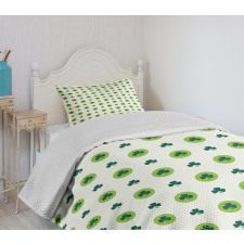 Clovers Green Dots Irish Bedspread Set