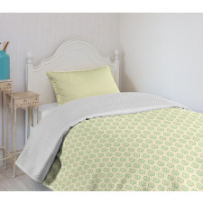 Geometric Spring Leaves Bedspread Set