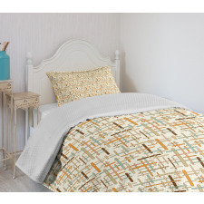 Rounded Colorful Lines Bedspread Set