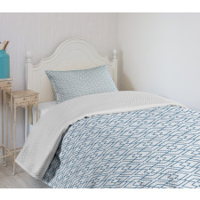 Retro Blue Blossoms Bedspread Set