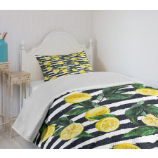 Fresh Lemons Striped Bedspread Set