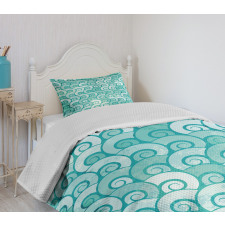 Swirled Spiral Sea Waves Bedspread Set