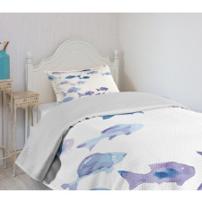 Watercolor Fishes Bedspread Set