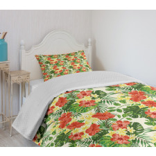 Exotic Flowers Pattern Bedspread Set