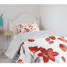 Autumn Flowers Petals Bedspread Set