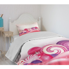 Rainbow Swirl Lollipop Bedspread Set