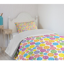 Circular Buttons Bedspread Set