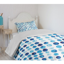 Hand Drawn Circles Cells Bedspread Set