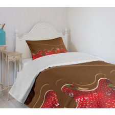 Strawberries Chocolate Bedspread Set