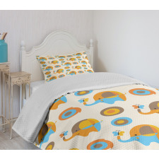 Elephant Butterfly Bedspread Set