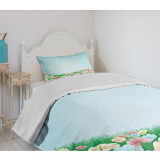 Meadow Daisies Pansies Bedspread Set