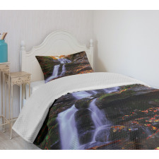 Mountain and Waterfall Bedspread Set