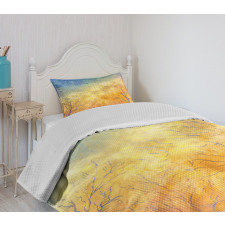 Autumn Trees Gulls Sky Bedspread Set