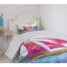 Sun Sail Boat Vitray Bedspread Set