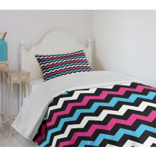 Zigzag Colorful Twisty Bedspread Set
