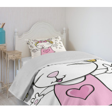 Cartoon Rock Star Bunny Bedspread Set