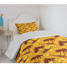 Ocean Island Palms Bedspread Set