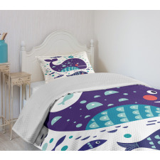 Ocean Cartoon Big Fish Bedspread Set