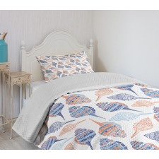 Abstract Marine Seashells Bedspread Set