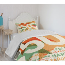 Languages Celebration Bedspread Set