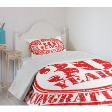 Grunge Birthday Stamp Bedspread Set