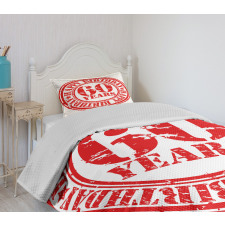 Birthday Stamp Slogan Bedspread Set