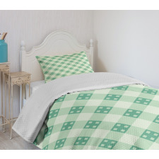 Striped Geometrical Tile Bedspread Set