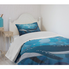 Marine Motif Ocean Retro Bedspread Set